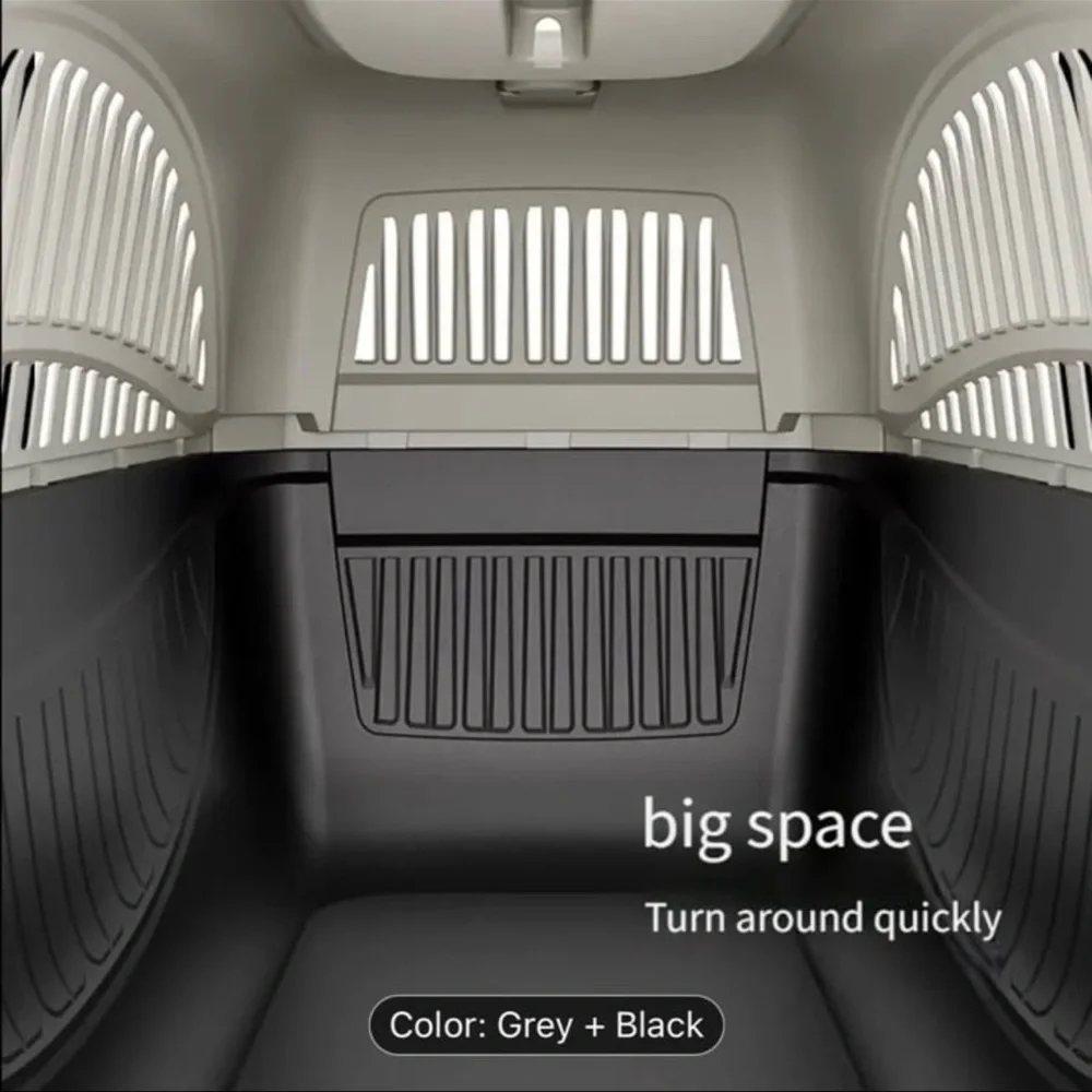 Pet Carrier with Ventilation - Grey and Black